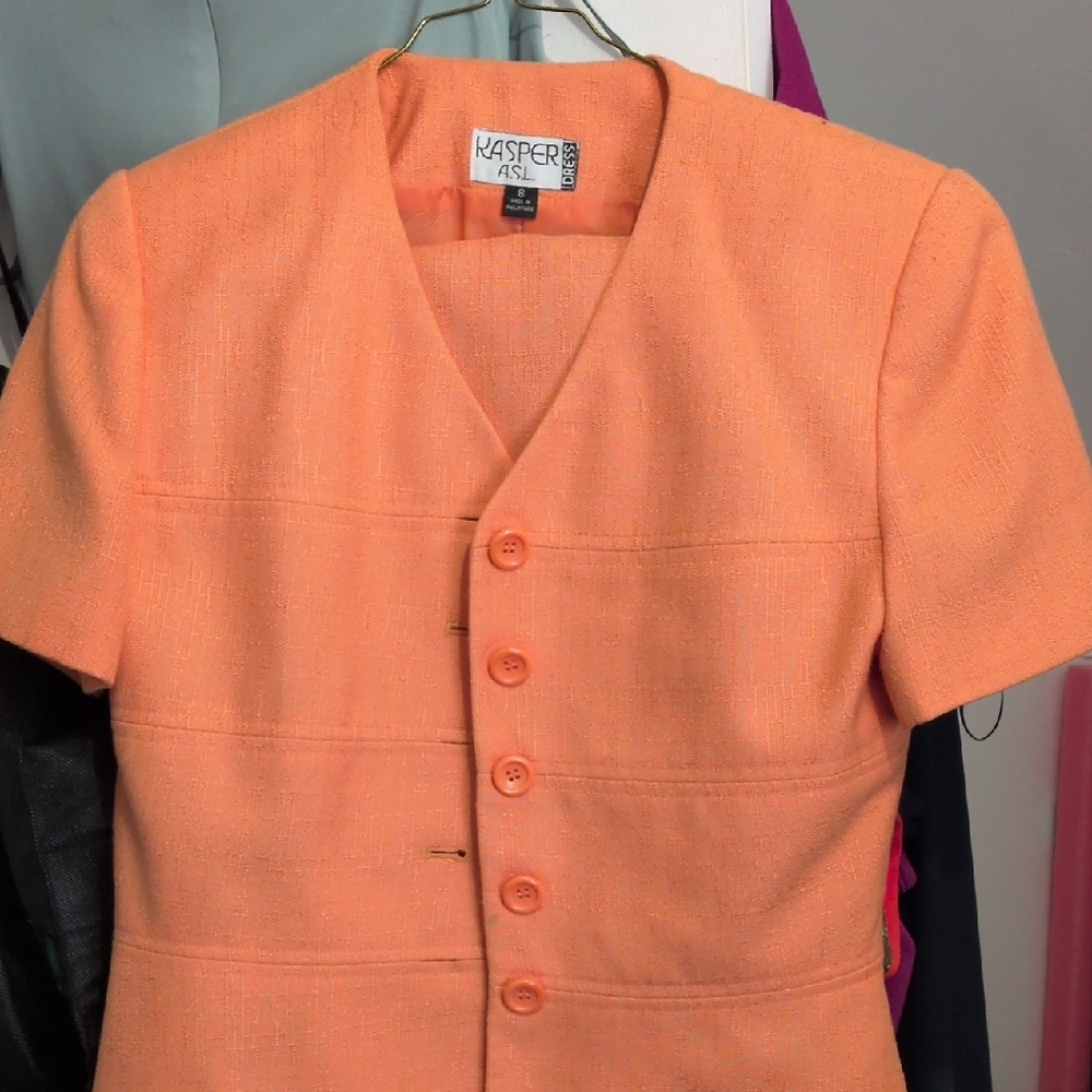 Kasper Women's Peach Button-Up Blazer